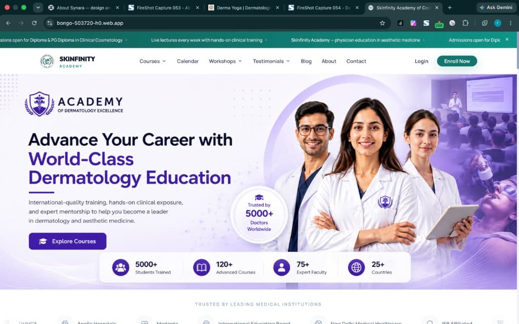 Skinfinity Academy dermatology education website